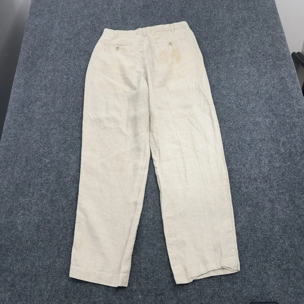 Joseph & Feiss Pants Mens 34 Beige Linen Pleated Resort Classic Style